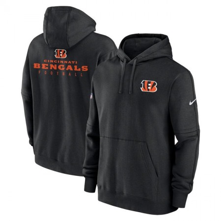 Men's Cincinnati Bengals Black Sideline Club Fleece Pullover Hoodie