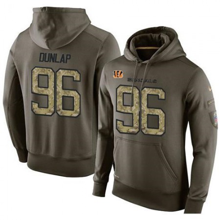 NFL Men's Nike Cincinnati Bengals #96 Carlos Dunlap Stitched Green Olive Salute To Service KO Performance Hoodie