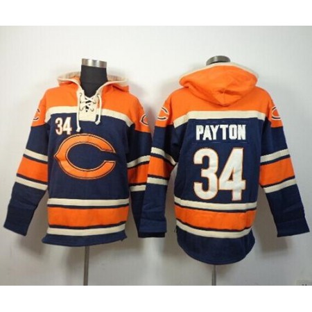 Nike Bears #34 Walter Payton Navy Blue Sawyer Hoodie Sweatshirt NFL Hoodie