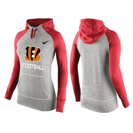 Women's Nike Cincinnati Bengals Performance Hoodie Grey & Red_1