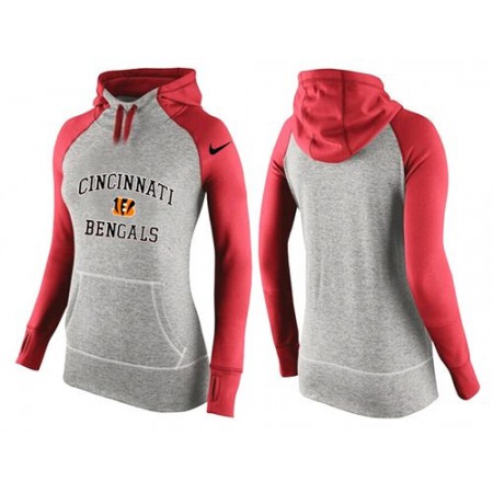 Women's Nike Cincinnati Bengals Performance Hoodie Grey & Red_2