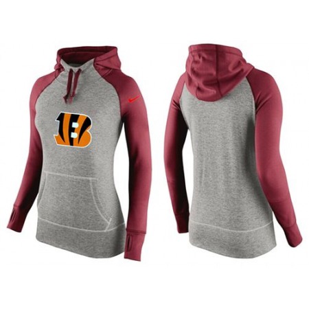 Women's Nike Cincinnati Bengals Performance Hoodie Grey & Red_3