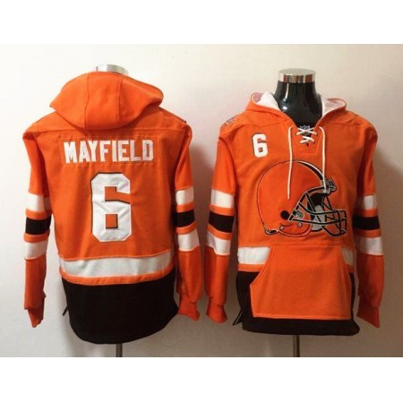 Men's Cleveland Browns #6 Baker Mayfield Orange NFL Hoodie