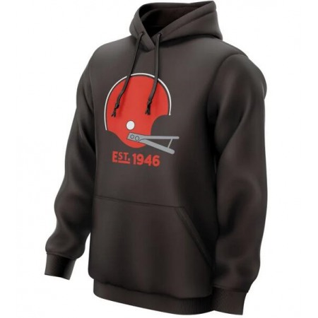 Men's Cleveland Browns Brown 75th Anniversary Helmet Logo Pullover Hoodie