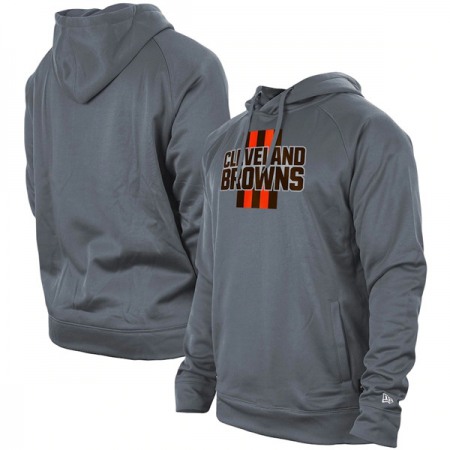 Men's Cleveland Browns Gray New Era Training Camp Raglan Pullover Hoodie