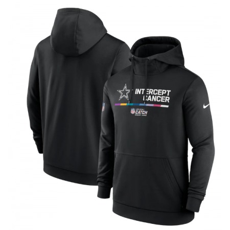 Men's Dallas Cowboys 2022 Black Crucial Catch Therma Performance Pullover Hoodie