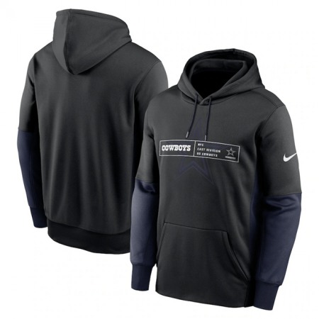 Men's Dallas Cowboys Black Color Block Fleece Performance Pullover Hoodie