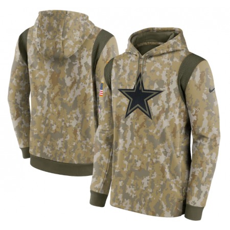 Men's Dallas Cowboys Camo 2021 Salute To Service Therma Performance Pullover Hoodie