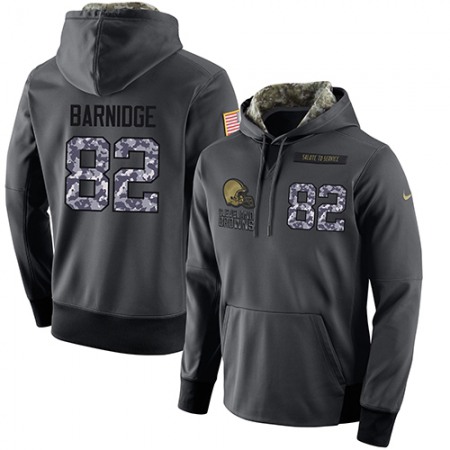 NFL Men's Nike Cleveland Browns #82 Gary Barnidge Stitched Black Anthracite Salute to Service Player Performance Hoodie