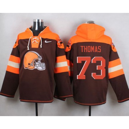 Nike Browns #73 Joe Thomas Brown Player Pullover NFL Hoodie