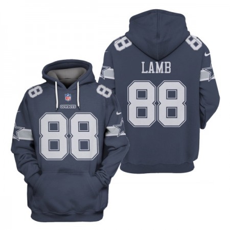 Men's Dallas Cowboys #88 CeeDee Lamb 2021 Navy Pullover Hoodie