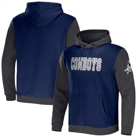 Men's Dallas Cowboys x Darius Rucker Collection Navy/Charcoal Colorblock Pullover Hoodie