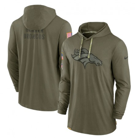 Men's Denver Broncos 2022 Olive Salute to Service Tonal Pullover Hoodie