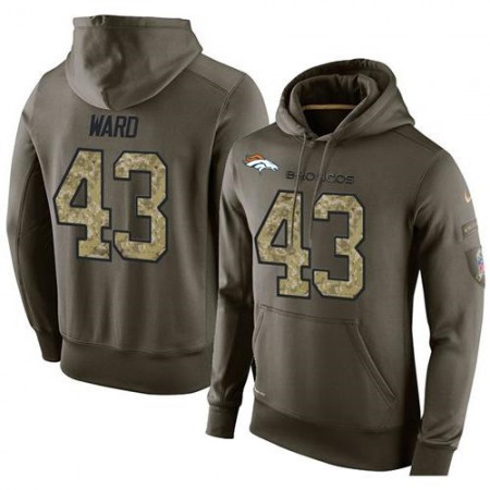 NFL Men's Nike Denver Broncos #43 T.J. Ward Stitched Green Olive Salute To Service KO Performance Hoodie