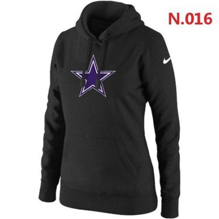 Women's Dallas Cowboys Logo Pullover Hoodie Black