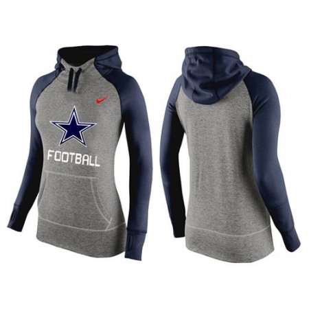 Women's Nike Dallas Cowboys Performance Hoodie Grey & Dark Blue_1