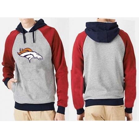 Denver Broncos Logo Pullover Hoodie Grey & Red