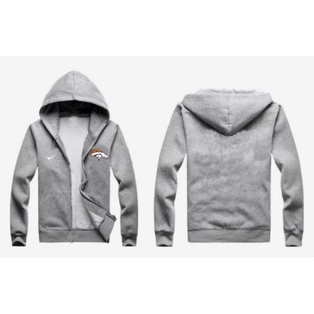 Nike Denver Broncos Authentic Logo Hoodie Grey