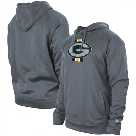 Men's Green Bay Packers Gray New Era Training Camp Raglan Pullover Hoodie