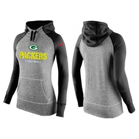 Women's Nike Green Bay Packers Performance Hoodie Grey & Black