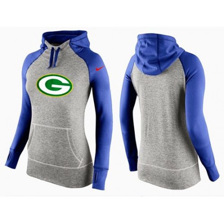 Women's Nike Green Bay Packers Performance Hoodie Grey & Blue