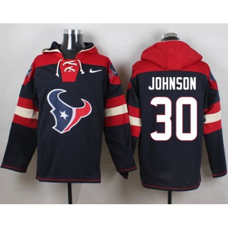 Nike Texans #30 Kevin Johnson Navy Blue Player Pullover NFL Hoodie