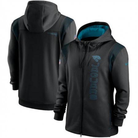 Men's Jacksonville Jaguars 2021 Black Sideline Team Performance Full-Zip Hoodie