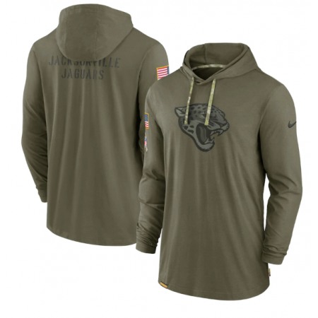 Men's Jacksonville Jaguars 2022 Olive Salute to Service Tonal Pullover Hoodie