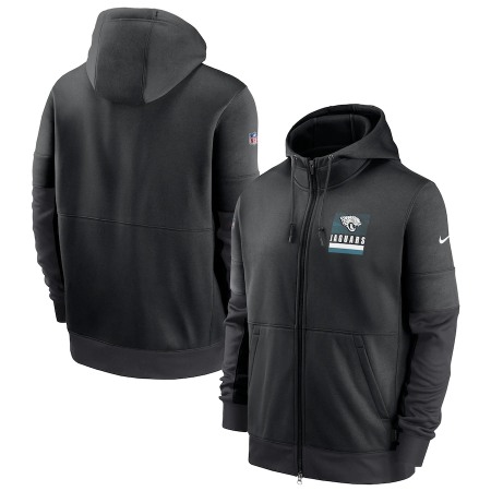 Men's Jacksonville Jaguars Black Sideline Impact Lockup Performance Full-Zip Hoodie