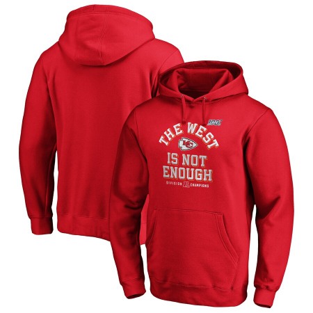 Men's Kansas City Chiefs Red 2019 AFC West Division Champions Cover Two Pullover Hoodie