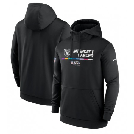 Men's Las Vegas Raiders 2022 Black Crucial Catch Therma Performance Pullover Hoodie