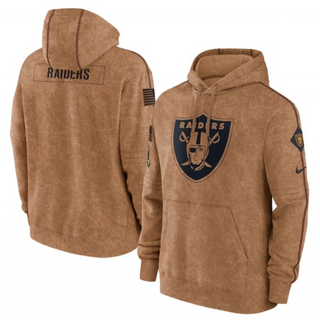 Men's Las Vegas Raiders 2023 Brown Salute to Service Pullover Hoodie