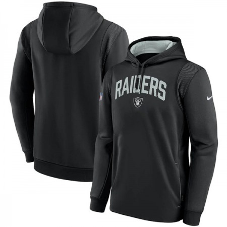 Men's Las Vegas Raiders Black Sideline Stack Performance Pullover Hoodie 002