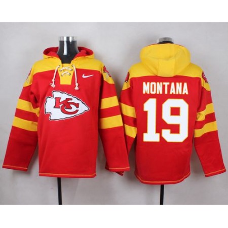 Nike Chiefs #19 Joe Montana Red Player Pullover NFL Hoodie