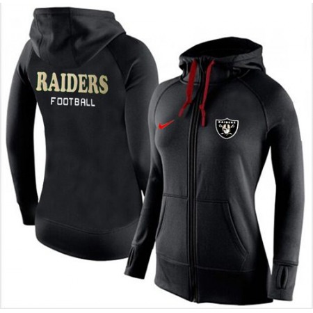 Women's Nike Oakland Raiders Full-Zip Performance Hoodie Black_1