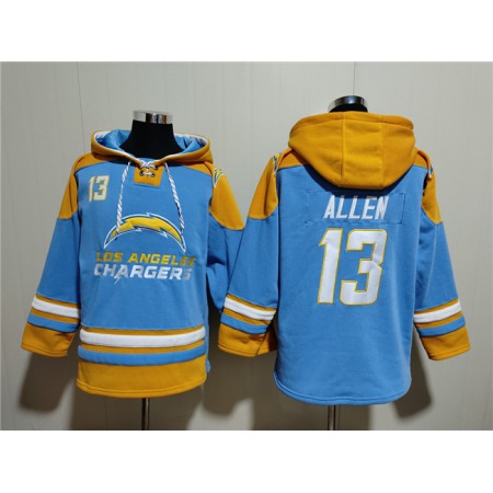 Men's Los Angeles Chargers #13 Keenan Allen Blue Ageless Must-Have Lace-Up Pullover Hoodie