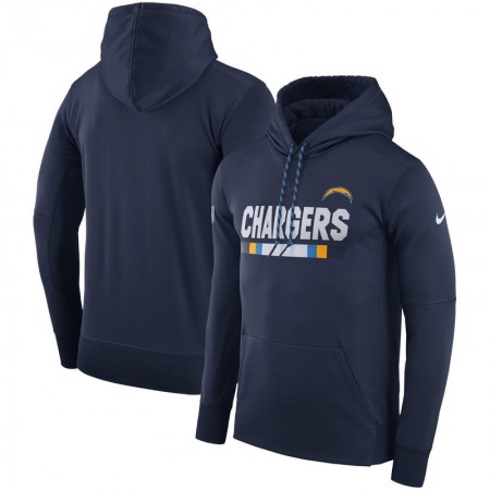 Men's Los Angeles Chargers Nike Navy Sideline Team Name Performance Pullover Hoodie