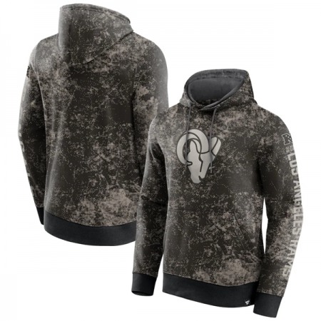 Men's Los Angeles Rams Black/Gray Blackout Tonal Pullover Hoodie