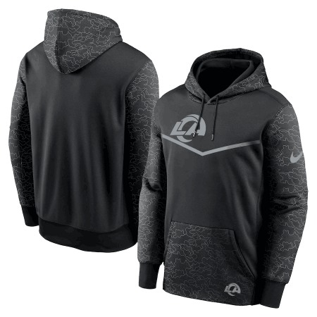 Men's Los Angeles Rams Black Reflective Therma Hoodie