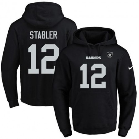 Nike Raiders #12 Kenny Stabler Black Name & Number Pullover NFL Hoodie