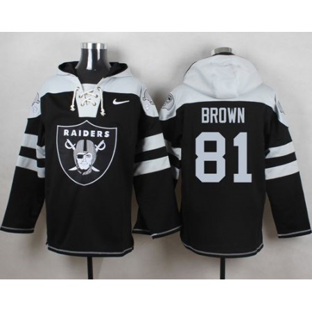 Nike Raiders #81 Tim Brown Black Player Pullover NFL Hoodie