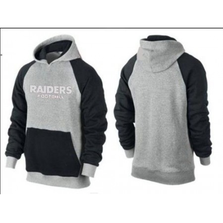 Oakland Raiders English Version Pullover Hoodie Grey & Blue