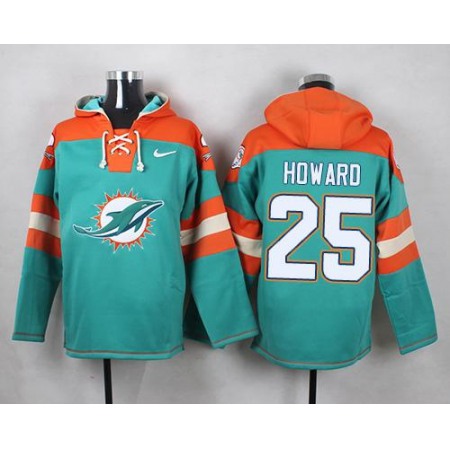 Nike Dolphins #25 Xavien Howard Aqua Green Player Pullover NFL Hoodie