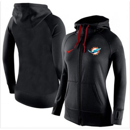 Women's Nike Miami Dolphins Full-Zip Performance Hoodie Black