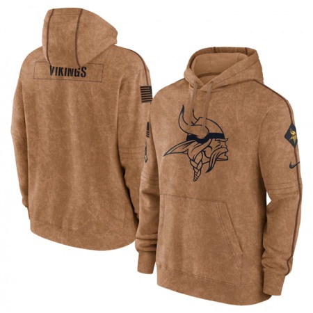 Men's Minnesota Vikings 2023 Brown Salute to Service Pullover Hoodie