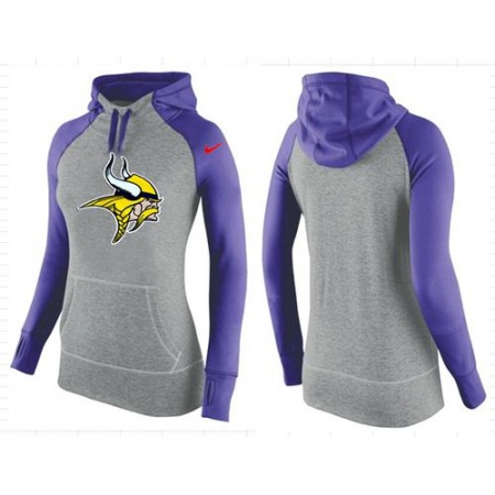 Women's Nike Minnesota Vikings Performance Hoodie Grey & Purple_2