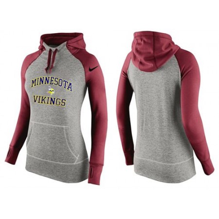 Women's Nike Minnesota Vikings Performance Hoodie Grey & Red