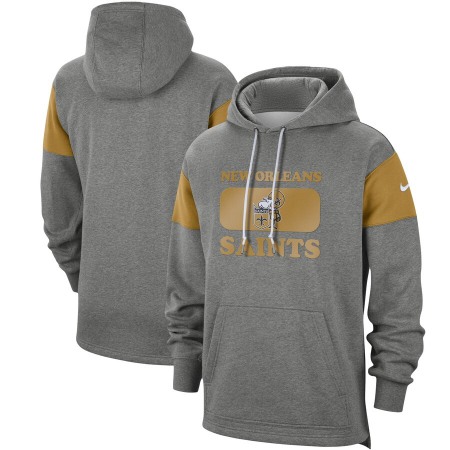 Men's New Orleans Saints 2019 Grey Fan Gear Historic Pullover Hoodie