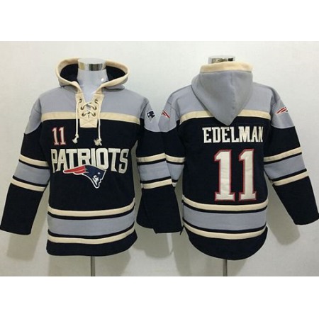 Nike Patriots #11 Julian Edelman Navy Blue Sawyer Hoodie Sweatshirt NFL Hoodie