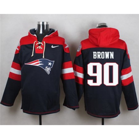 Nike Patriots #90 Malcom Brown Navy Blue Player Pullover NFL Hoodie